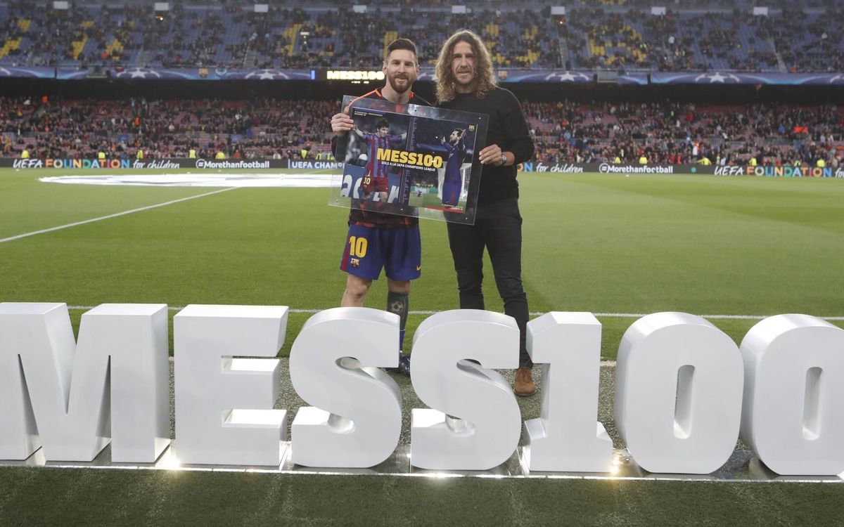 Lionel Messi, reconocido por el Club porllegar a los 100 goles en la Liga de Campeones