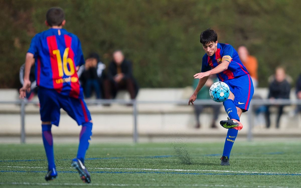 El jugador FCBEscola Eric García, campeón de Europa Sub-17